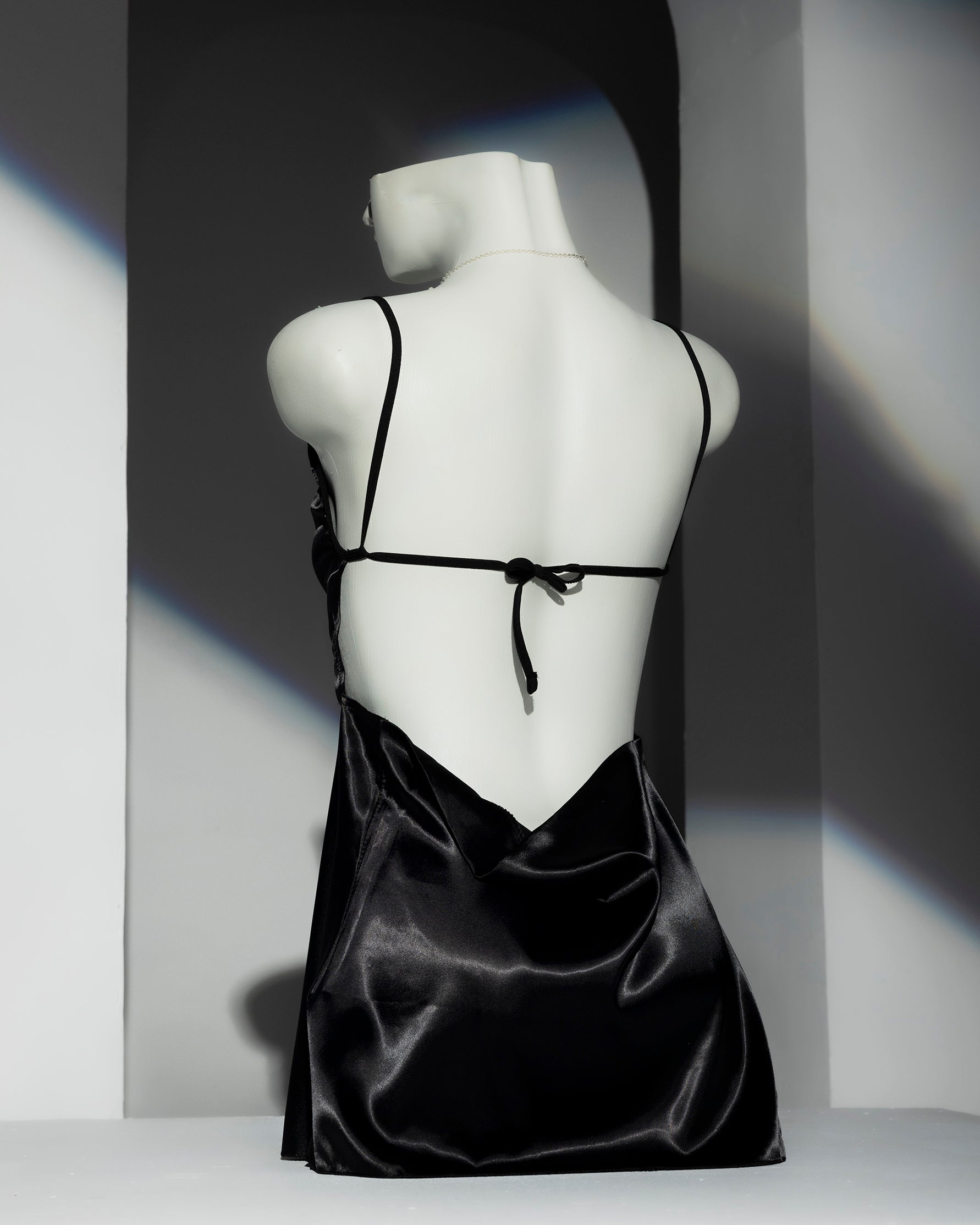 Black Satin Slip Dress - Pampering yourself