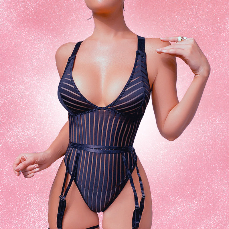 Velvet Lines Sheer Bodysuit