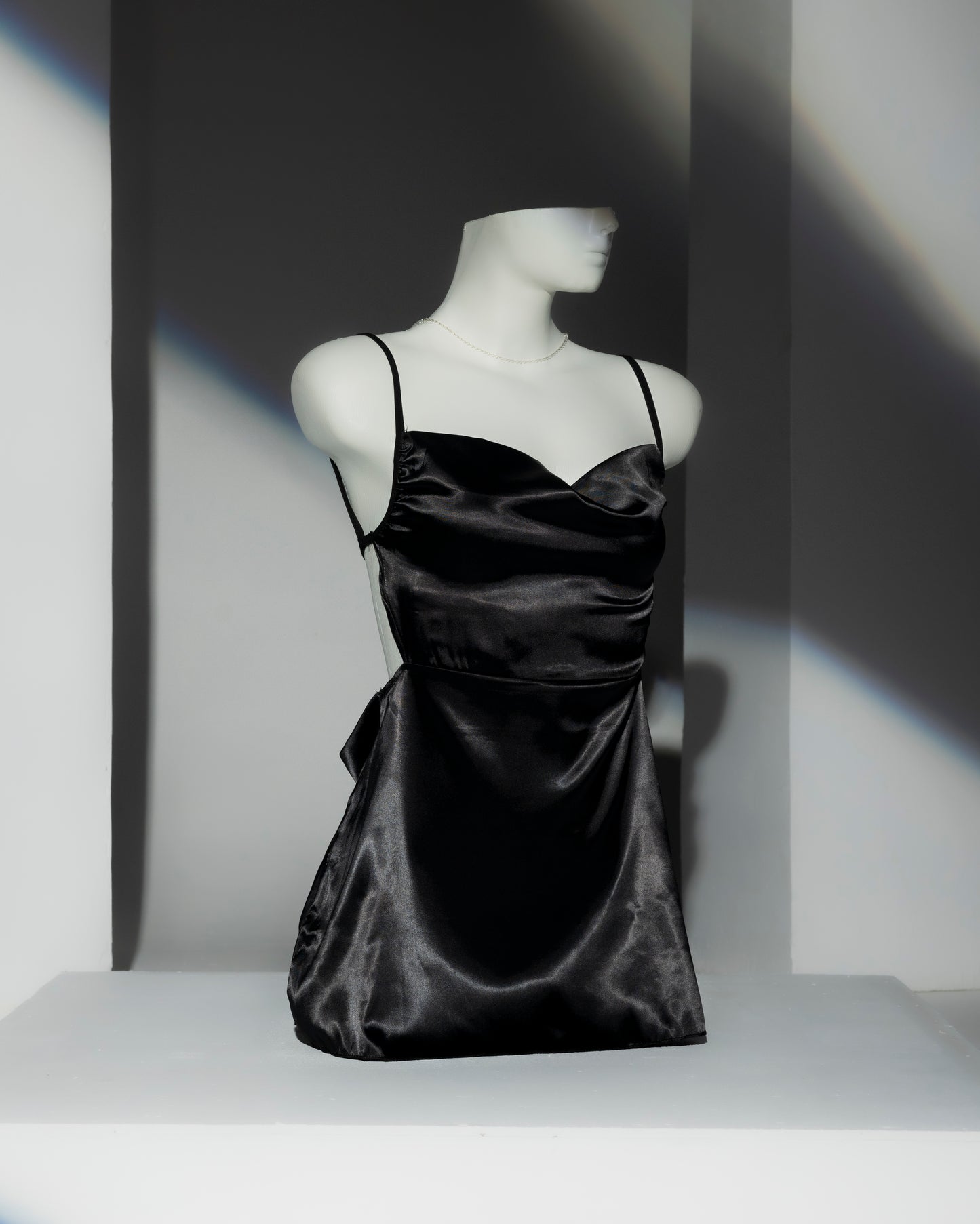 Black Satin Slip Dress