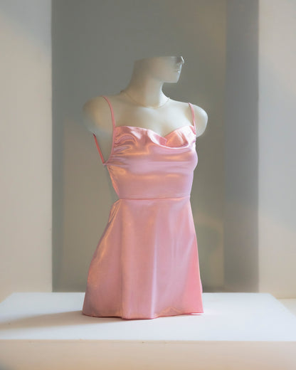 Pink Satin Slip Dress