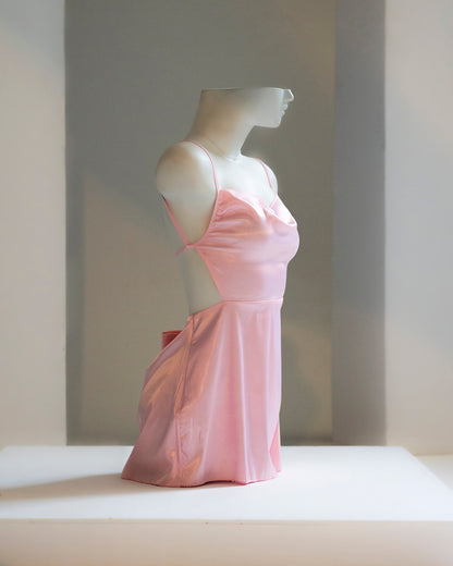 Pink Satin Slip Dress