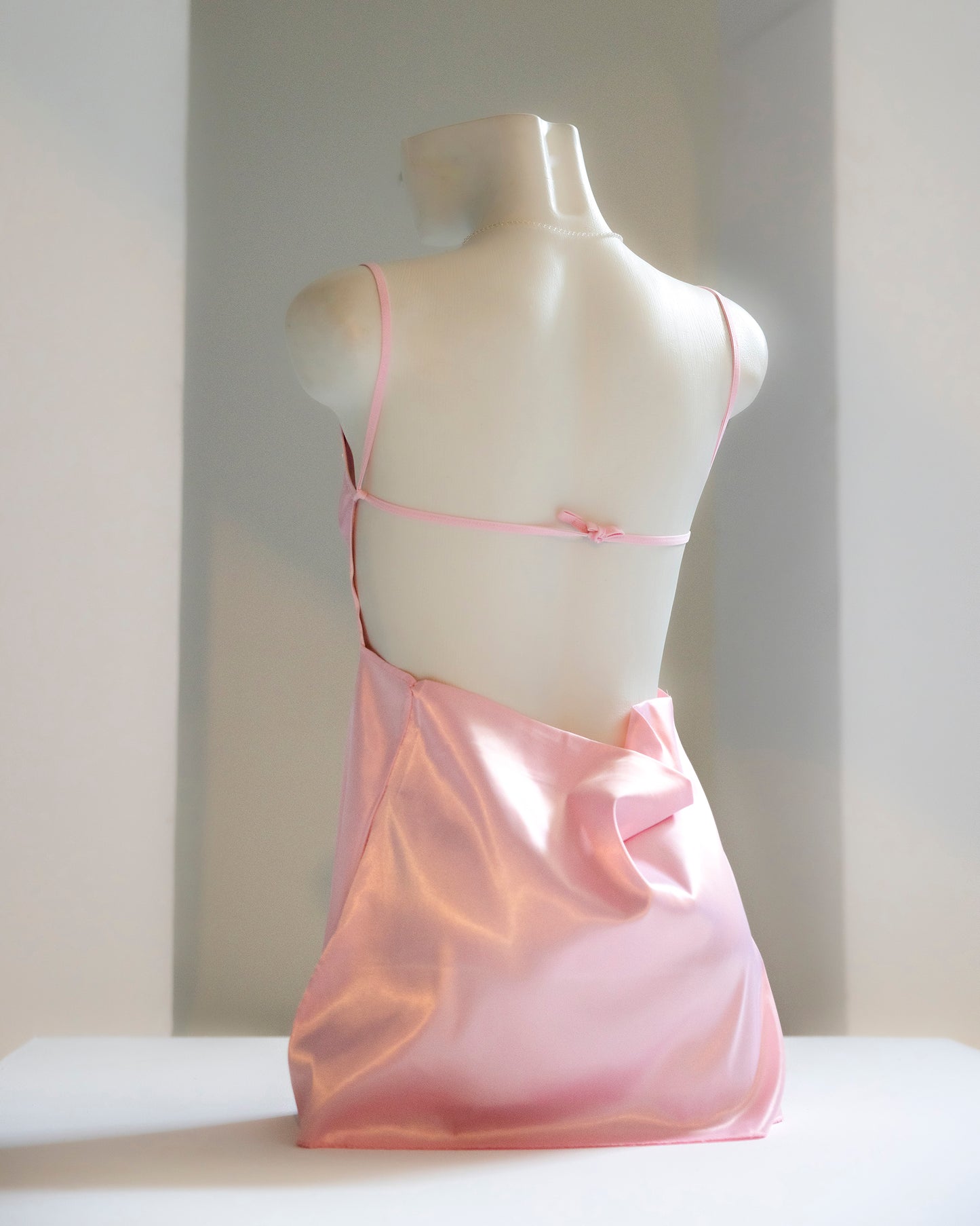 Pink Satin Slip Dress