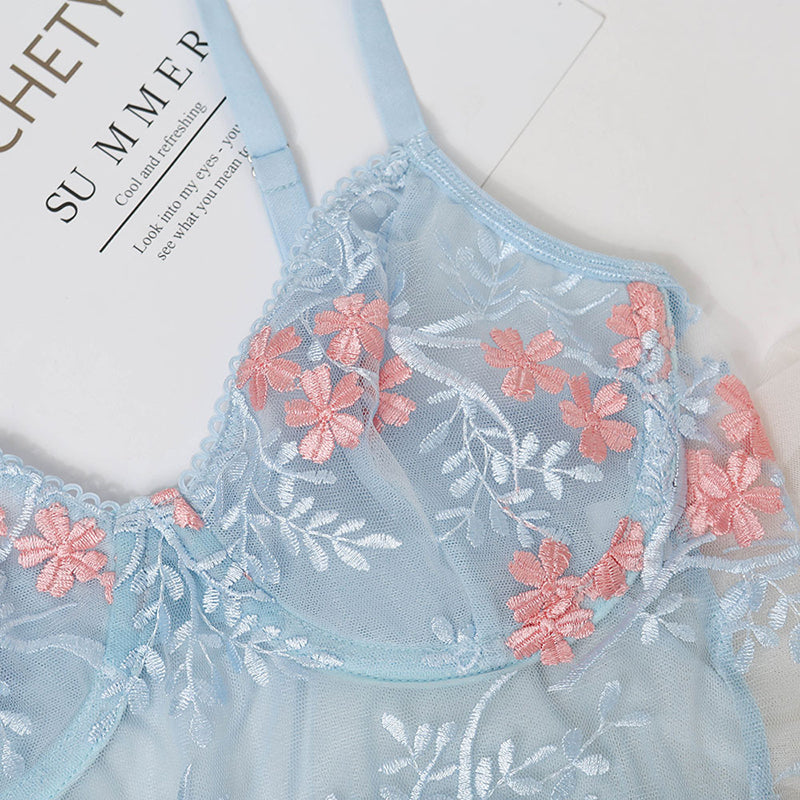 Blue Blossom Lace Set
