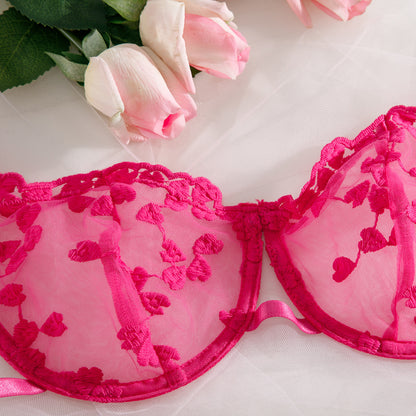 Romantic Pink Lace Lingerie Set